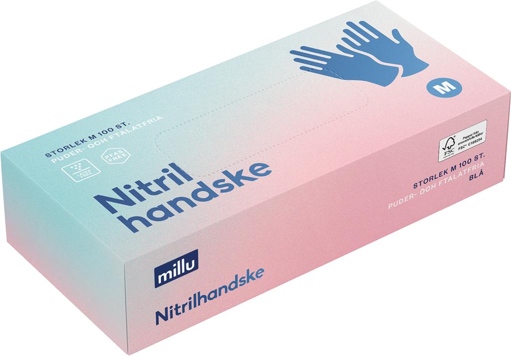 Bild på Millu Nitrilhandske Blå M, 100 st