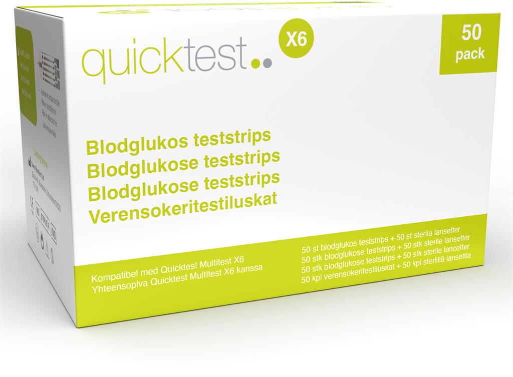 Bild på Quicktest X6 Refill - Blodsockerstrips, 50 st
