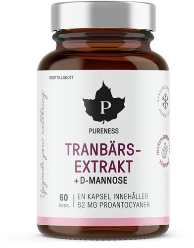 Pureness Tranbärsextrakt + D-mannose, 60 st