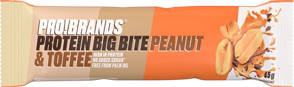 Bild på ProBrands Protein bar BigBite Peanut Toffee, 45 g