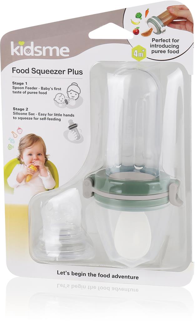 Bild på Kidsme FoodSqueezer med sked Grey, 1 st
