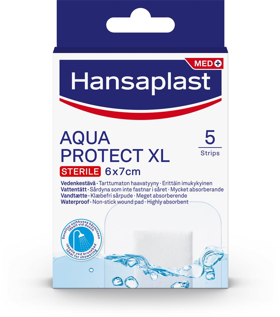 Bild på Hansaplast Aqua Protect XL plåster 6 x 7 cm, 5 st