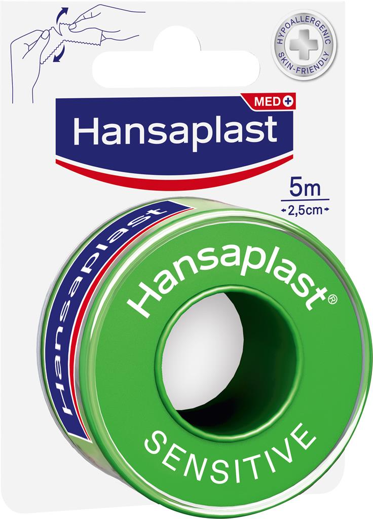 Bild på Hansaplast Fixation Tape Sensitive häfta 5 m x 2,5 cm, 1 st