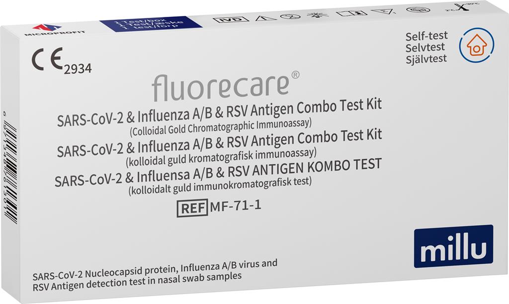 Bild på Millu Självtest 4-i-1 SARS-CoV-2, Influensa A/B & RSV (näsprov), 1 st