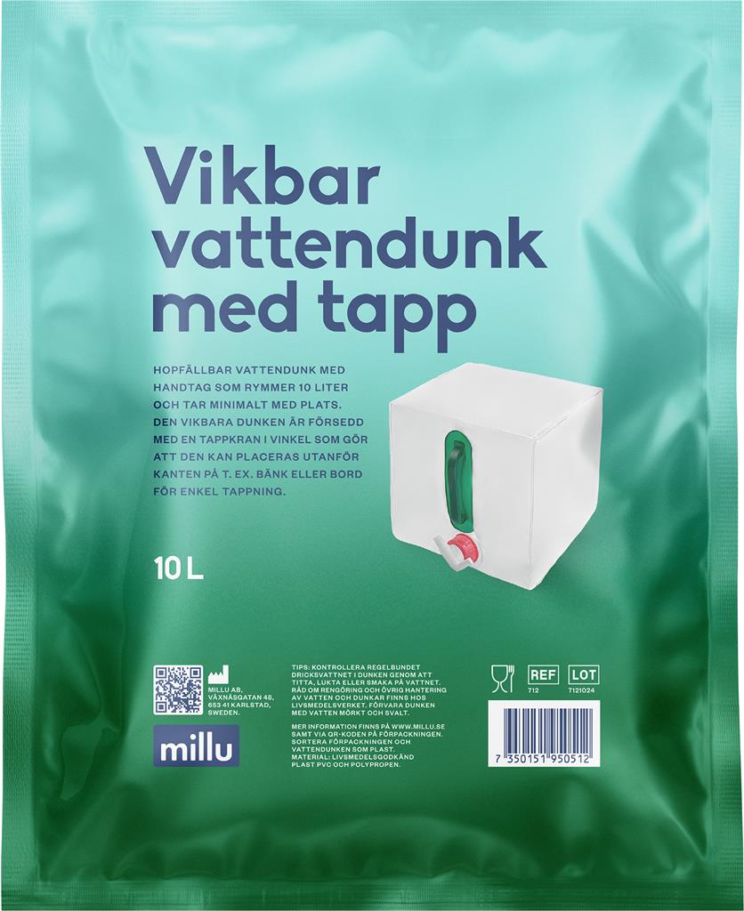 Bild på Millu Vikbar vattendunk med tapp 10 L, 1 st