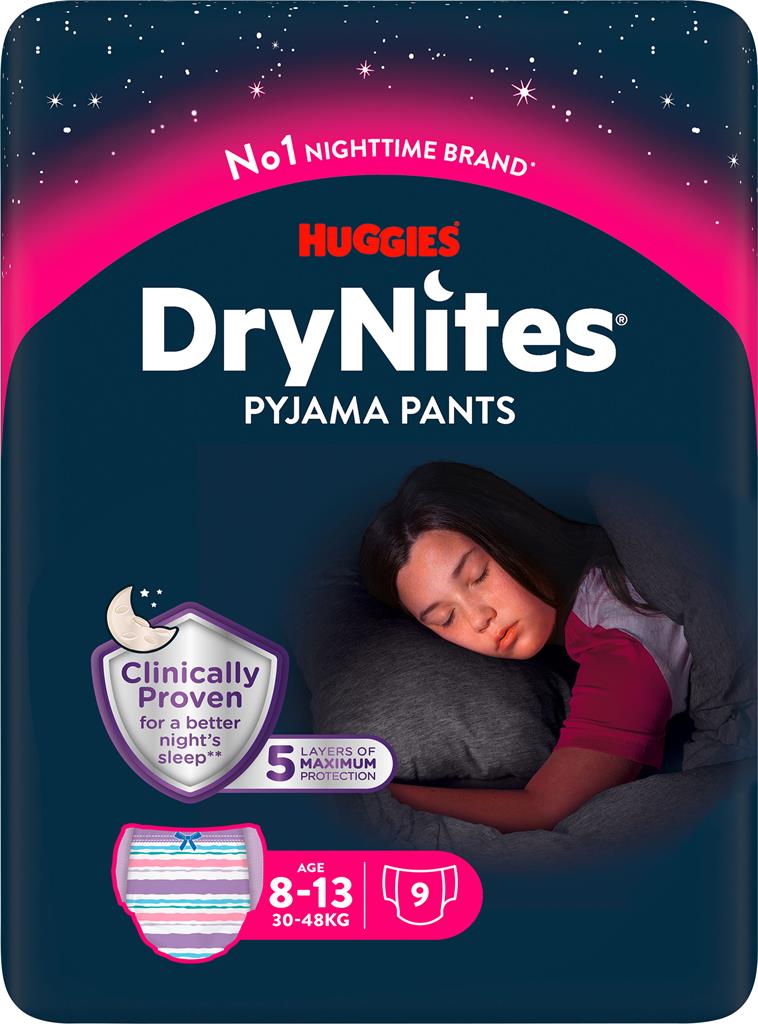 Bild på DryNites Nattblöja Girl, 8-13 år, 9 st