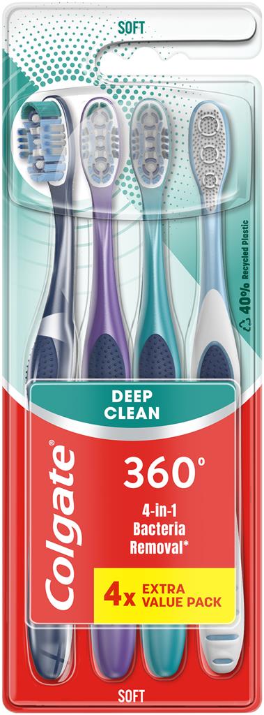 Bild på Colgate Tandborste 360 Deep Clean Soft, 4 st