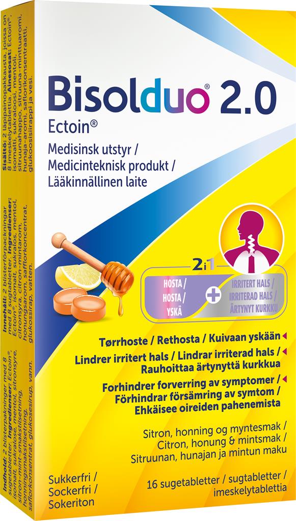 Bild på Bisolduo 2.0 Mot rethosta o irriterad hals, 16 st