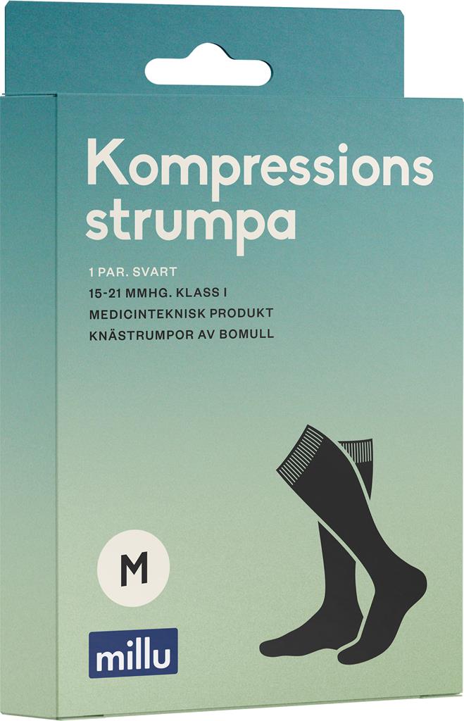 Bild på Millu Kompressionsstrumpa Svart M, 1 par