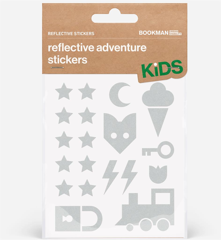 Bild på Bookman Urban Visibility Reflective Stickers Adventure Vit, 1 st