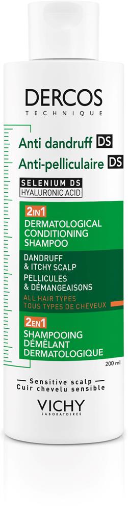 Bild på Vichy Shampoo + conditioner Dercos Anti-dandruff DS 2-in-1, 200 ml