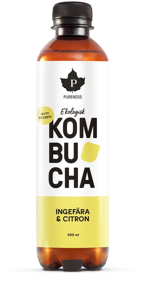 Bild på Pureness Kombucha, Ingefära & Citron, 400 ml