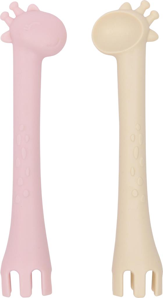 Bild på LES ENFANTS Bestickset Silikon Rosa Sand, 1 st