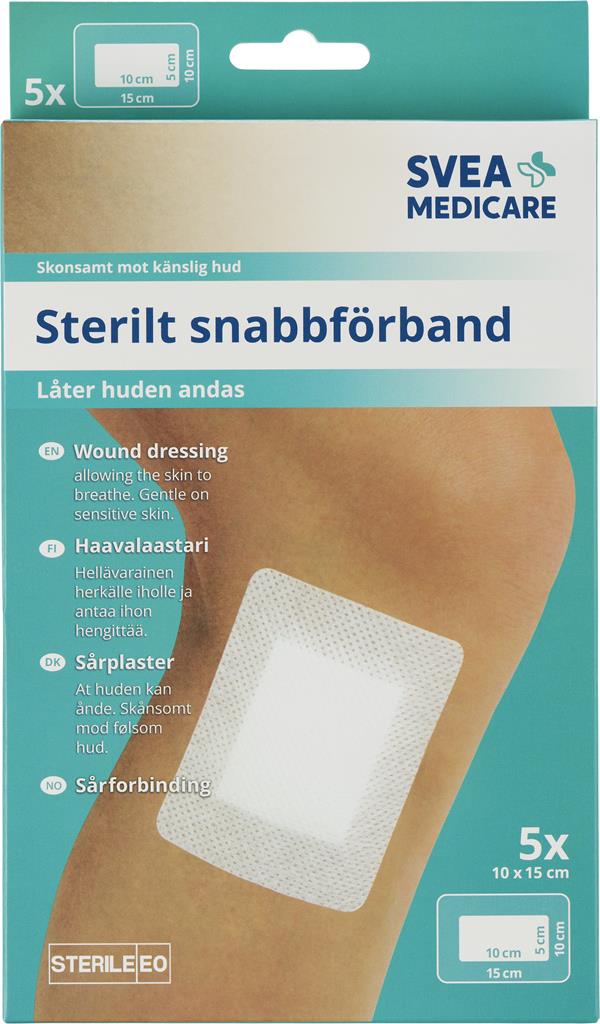 Bild på Svea Medicare Snabbförband 10 cm  x 15 cm, 5 st