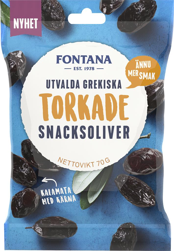 Bild på Fontana Snacksoliver Kalamata torkade, 70 g