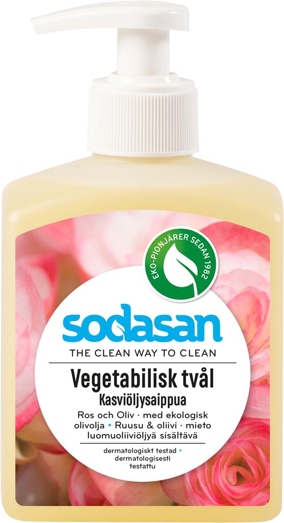 Bild på Sodasan Vegetabilisk Tvål Ros, 300 ml