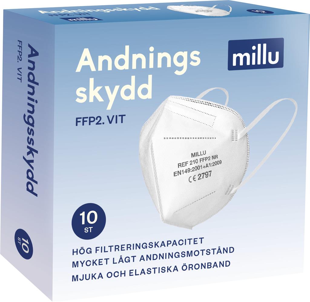 Bild på Millu Andningsskydd FFP2 Vit, 10 st