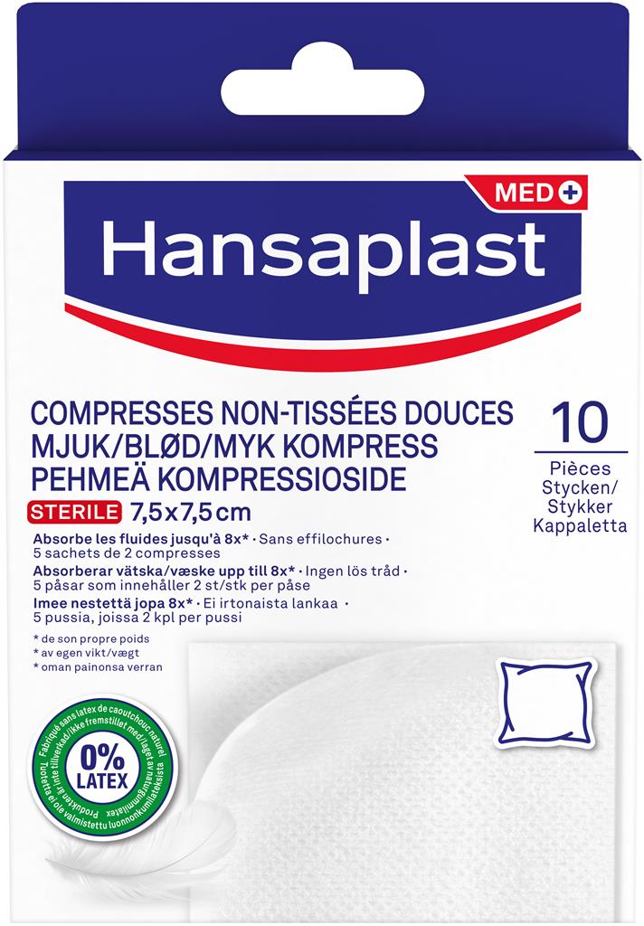 Bild på Hansaplast Kompress steril 7,5 x 7,5 cm, 10 st