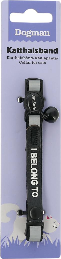 Bild på Dogman Katthalsband Stripe Svart, 1 st