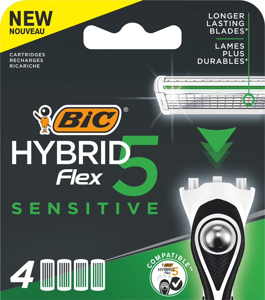 Bild på BIC Rakblad Hybrid 5 Flex Sensitive Refill, 1 st