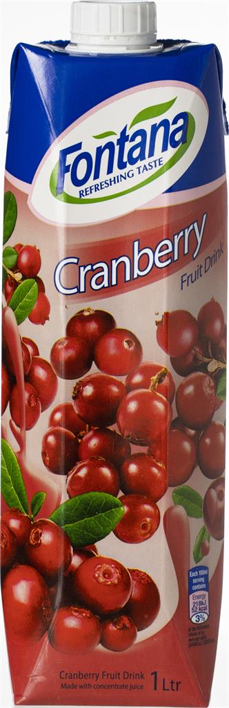 Bild på Fontana Fruktdryck Tranbär, 1 l