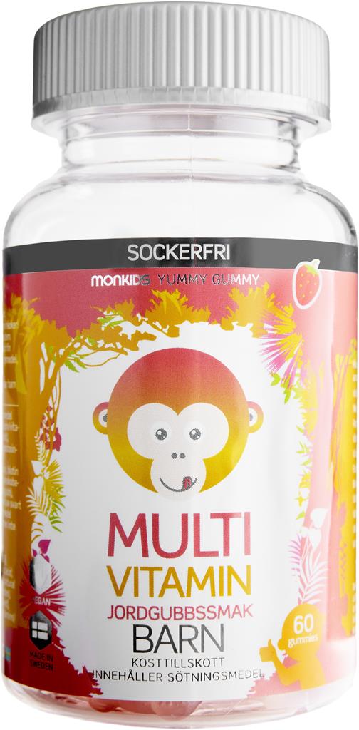 Bild på Monkids Multivitamin Barn Jordgubb, 60 st