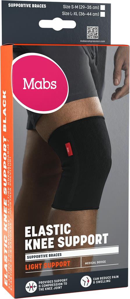Bild på MABS Elastiskt Knäbandage Svart L/XL, 1 st