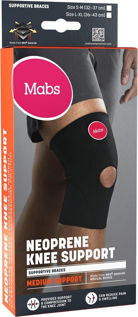 Bild på MABS Neopren Knäbandage Svart S/M, 1 st