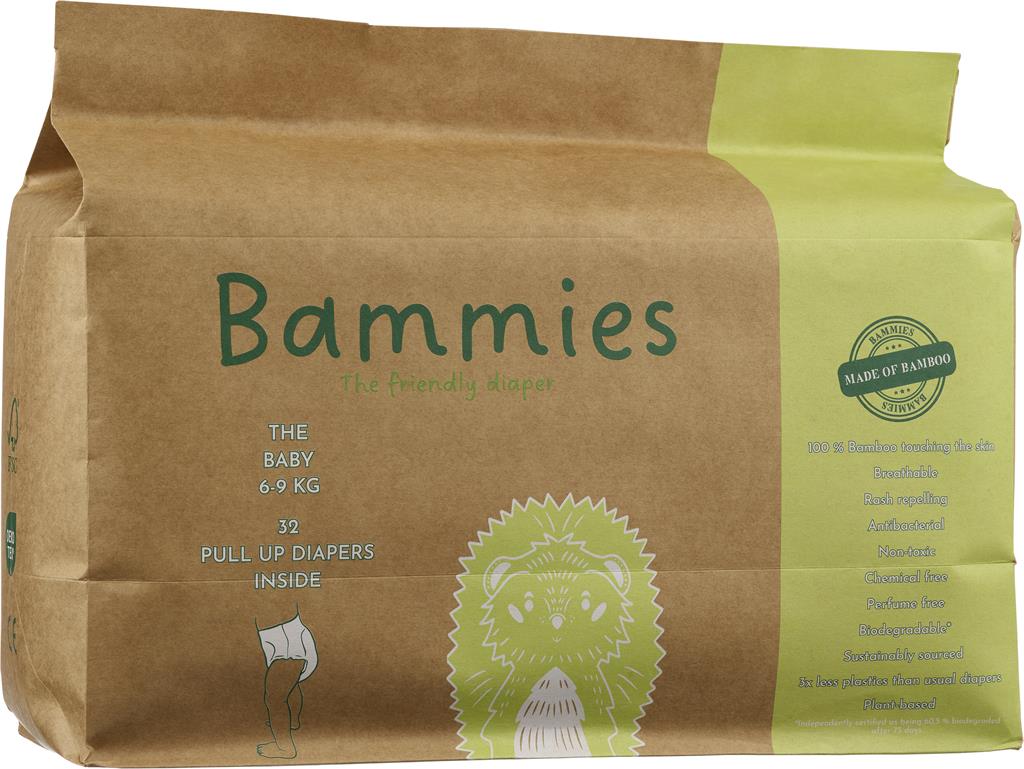Bild på Bammies The Baby Byxblöja  6 - 9 kg, 32 st