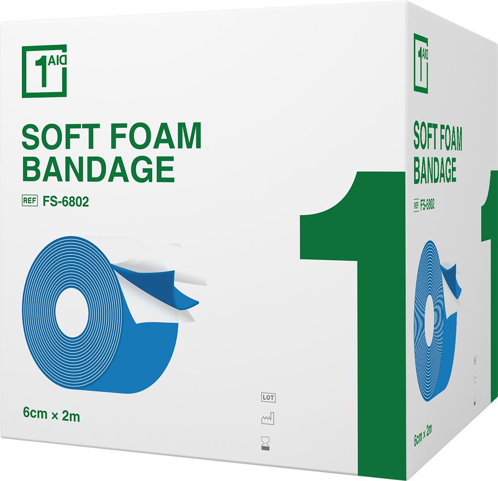 Bild på One-Aid Soft Foam Bandage Blå 2 m x 6 cm, 1 st
