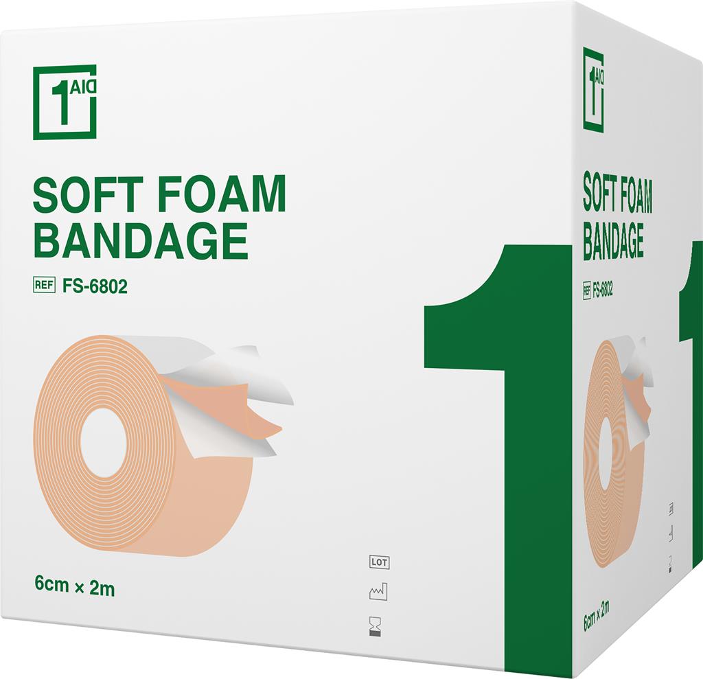 Bild på One-Aid Soft Foam Bandage Beige 2 m x 6 cm, 1 st