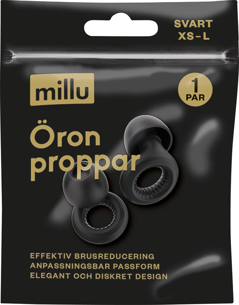 Bild på Millu Öronproppar Diskret Svart, 1 par
