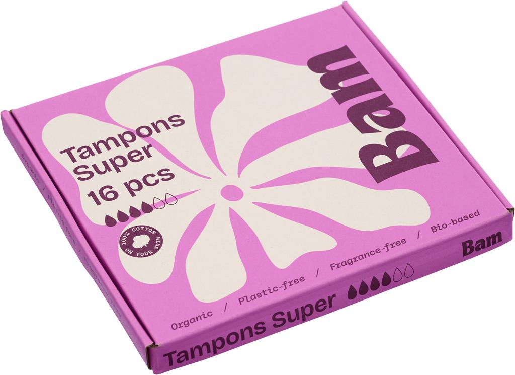 Bild på BAM Organic Cotton Tampons Super, 16 st