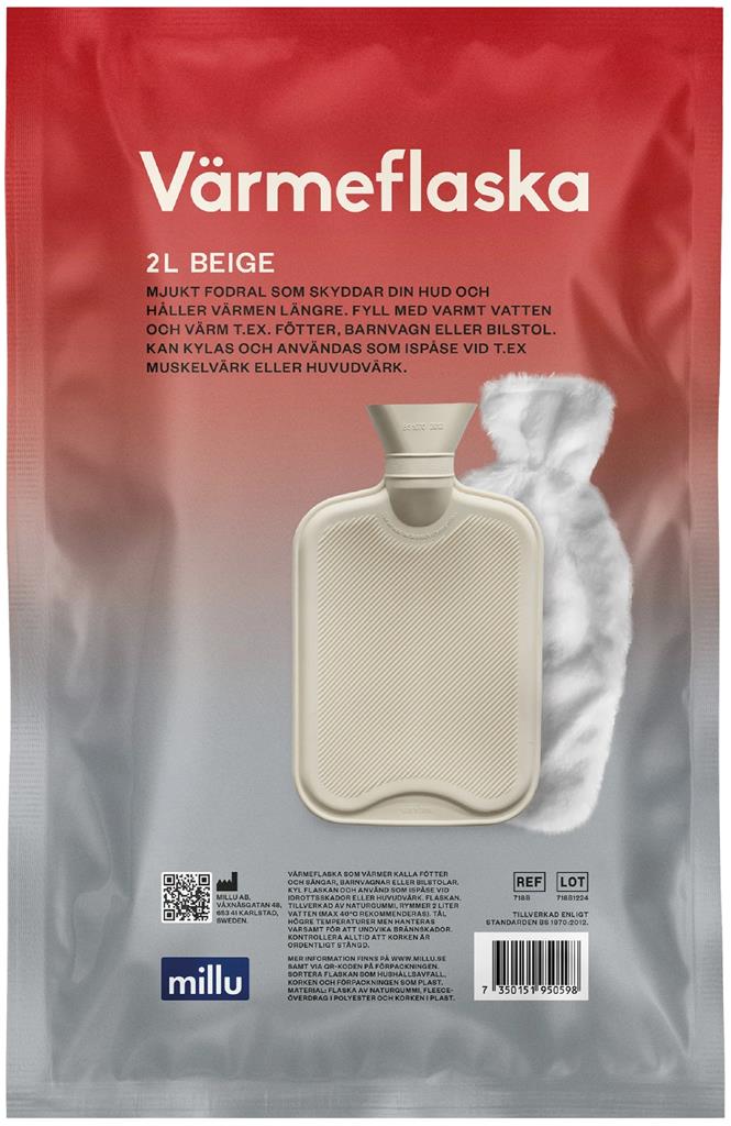 Bild på Millu Värmeflaska & Fleece Beige, 1 st