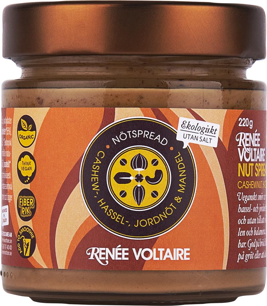 Bild på Renée Voltaire Nötspread Cashew-, Hassel-, Jordnöt, 220 g