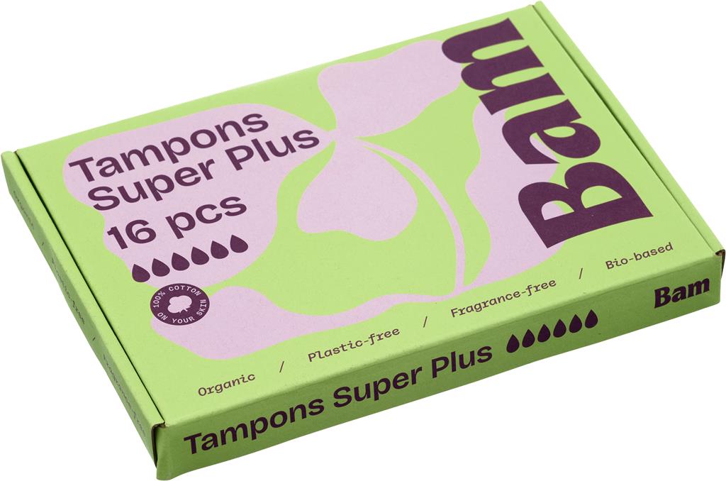 Bild på BAM Organic Cotton Tampons Super Plus, 16 st