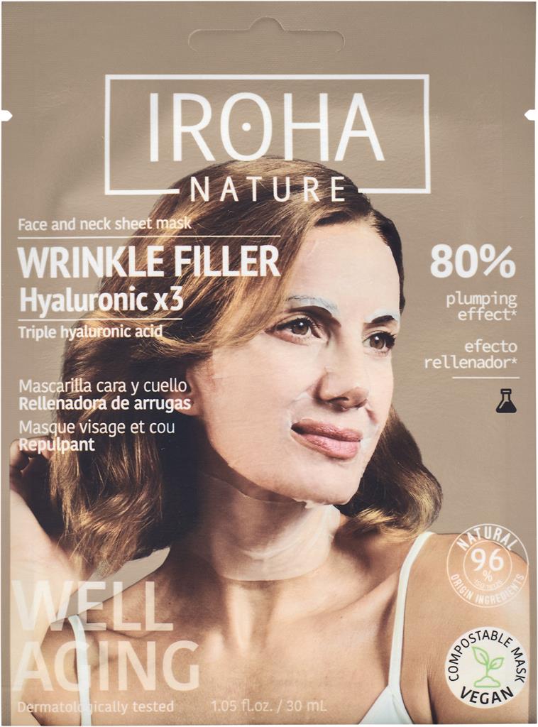 Bild på IROHA Nature Hyauronic Face & Neck Sheet Mask, 30 ml