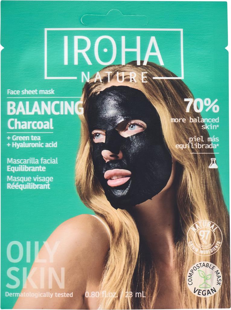 Bild på IROHA Nature Charcoal Face Sheet Mask, 23 ml