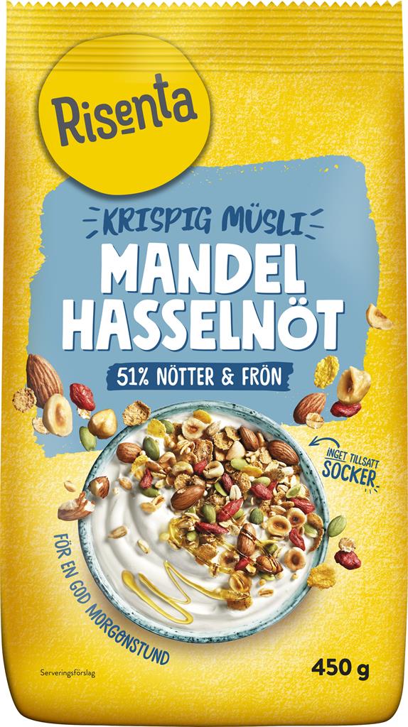 Bild på Risenta Krispig Müsli Mandel/Hasselnöt, 450 g