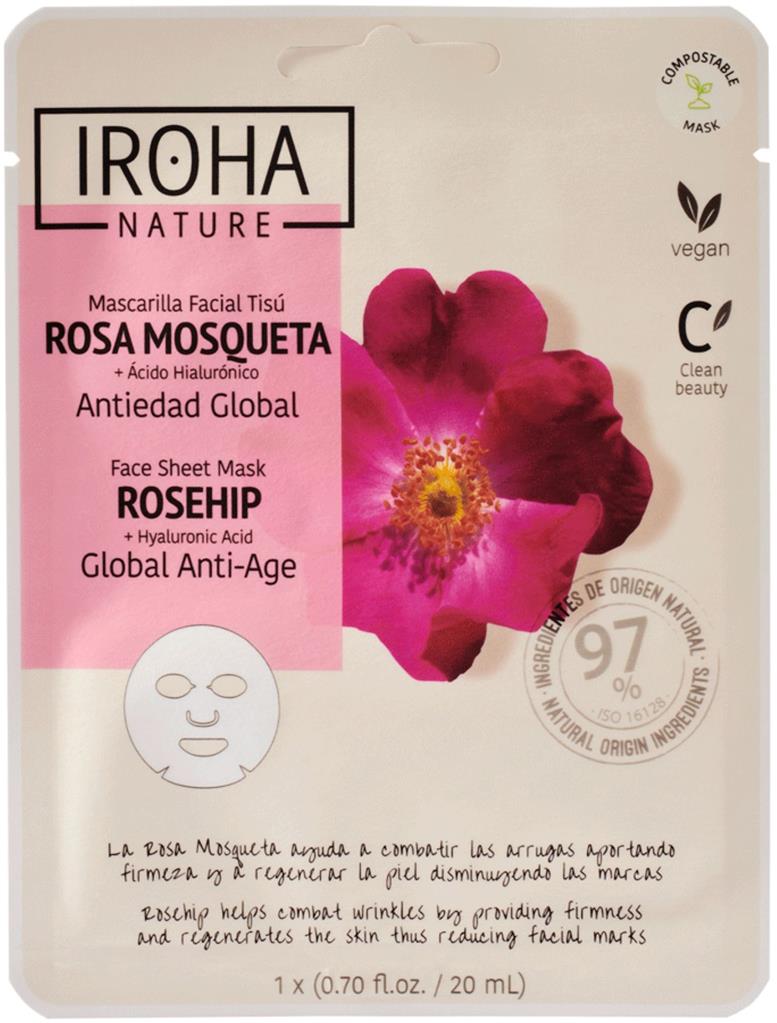 Bild på IROHA Nature Rosehip Face Sheet Mask, 20 ml