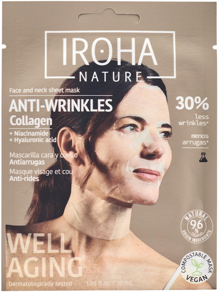 Bild på IROHA Nature Collagen Face & Neck Sheet Mask, 30 ml