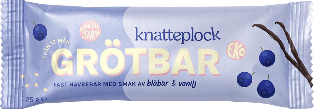 Bild på Knatteplock Grötbar- Blåbär/vanilj, 25 g