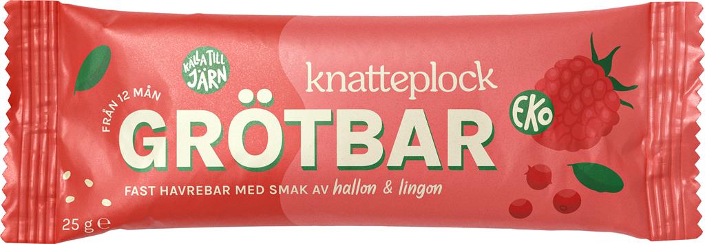 Bild på Knatteplock Grötbar- Hallon/lingon, 25 g