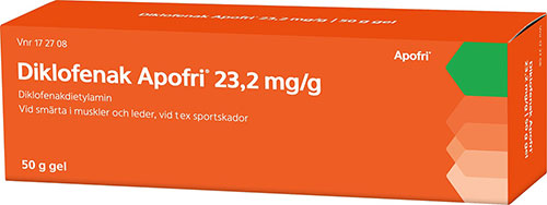 Diklofenak Apofri, gel 23,2 mg/g, 50 g