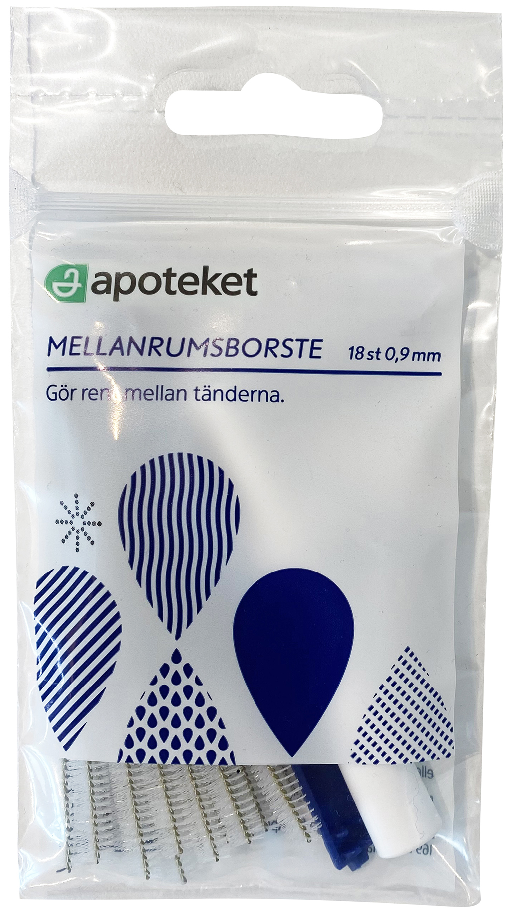 Bild på Apoteket Mellanrumsborste 0,9, 18 st