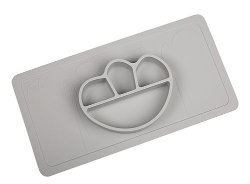 Bild på Pufz Barntallrik och underlägg i ett, Grå, 1 st