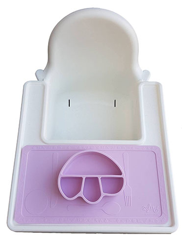 Bild på Pufz Barntallrik och underlägg i ett, Rosa, 1 st