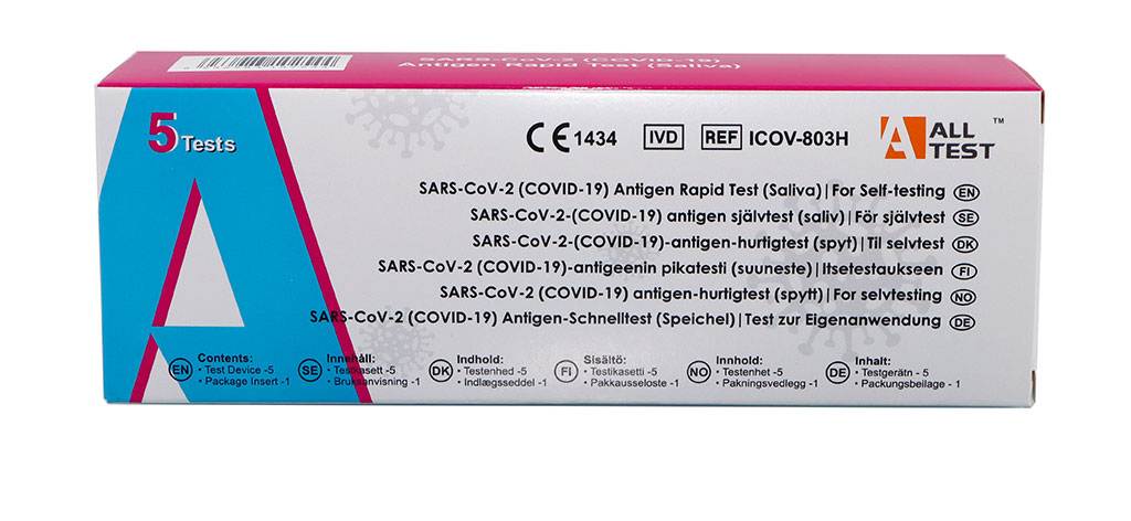 Bild på AllTest SARS-Cov-2 (Covid-19) antigen självtest (saliv), 5 st