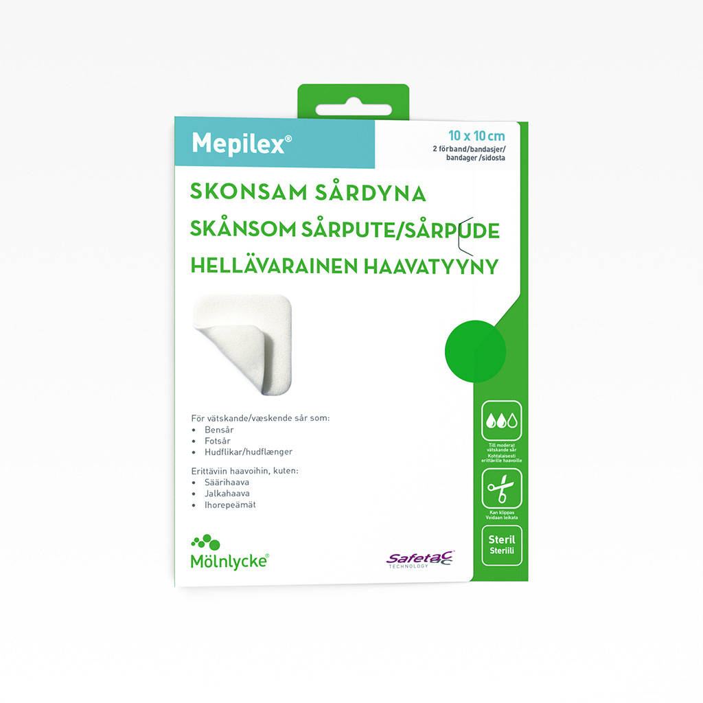 Bild på Mepilex Ben & Fotsår 10 x 10 cm, 2 st