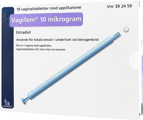 Bild på Vagifem, vaginaltablett 10 mikrogram Novo Nordisk Scandinavia AB, 18 st